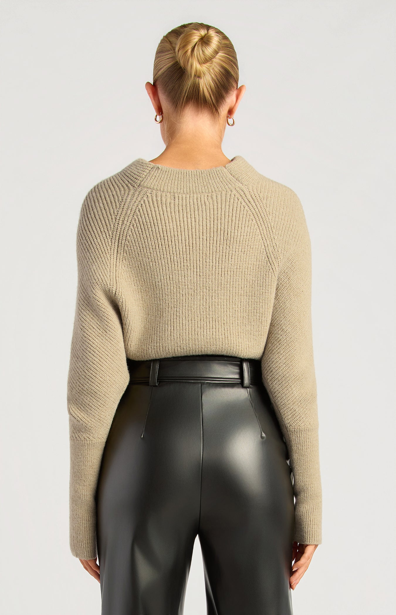 Batwing Rolled Neck Knit - Oatmeal by Artikle Clothing