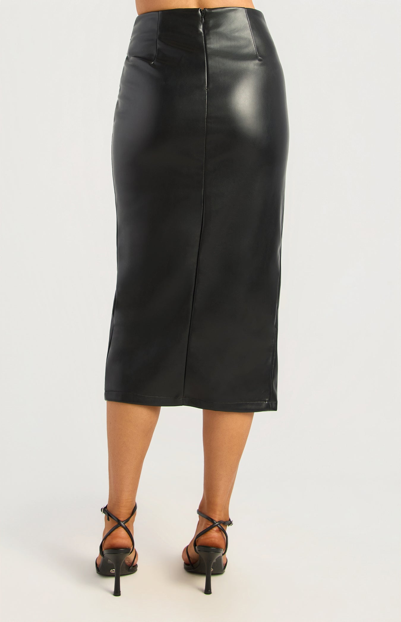 Faux Leather Skirt - Black by Artikle Clothing