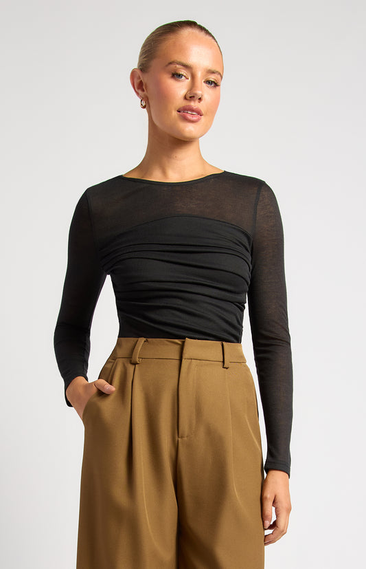 Sheer Top - Black by Artikle Clothing