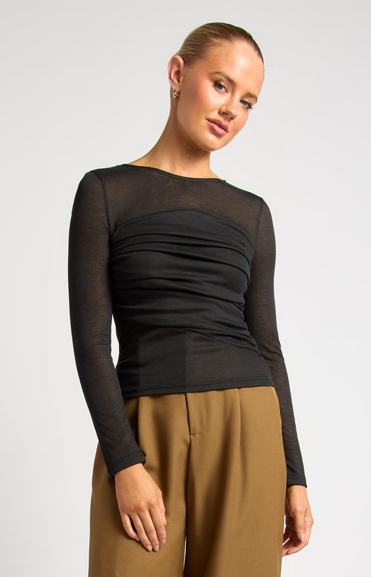 Sheer Top - Black by Artikle Clothing