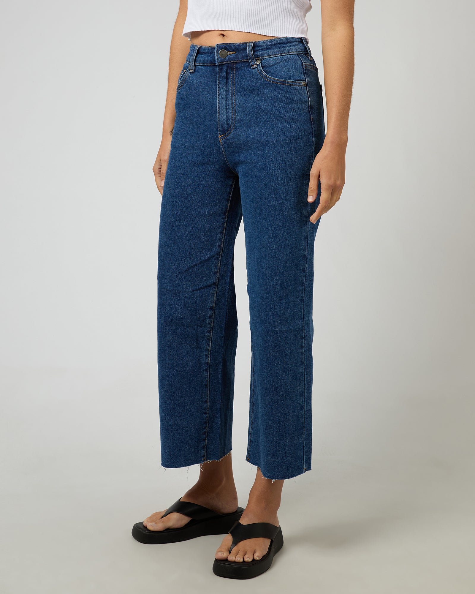 All About Eve Charlie High Rise Wide Leg - Mid Blue by Artikle Clothing