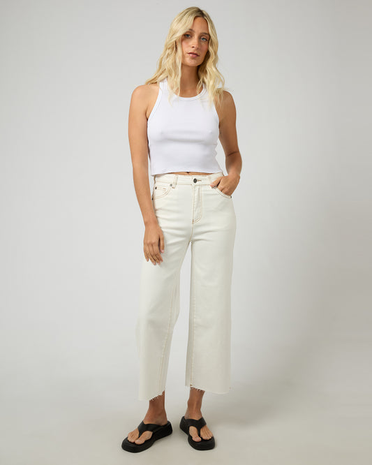 All About Eve Charlie High Rise Wide Leg - Vintage White by Artikle Clothing