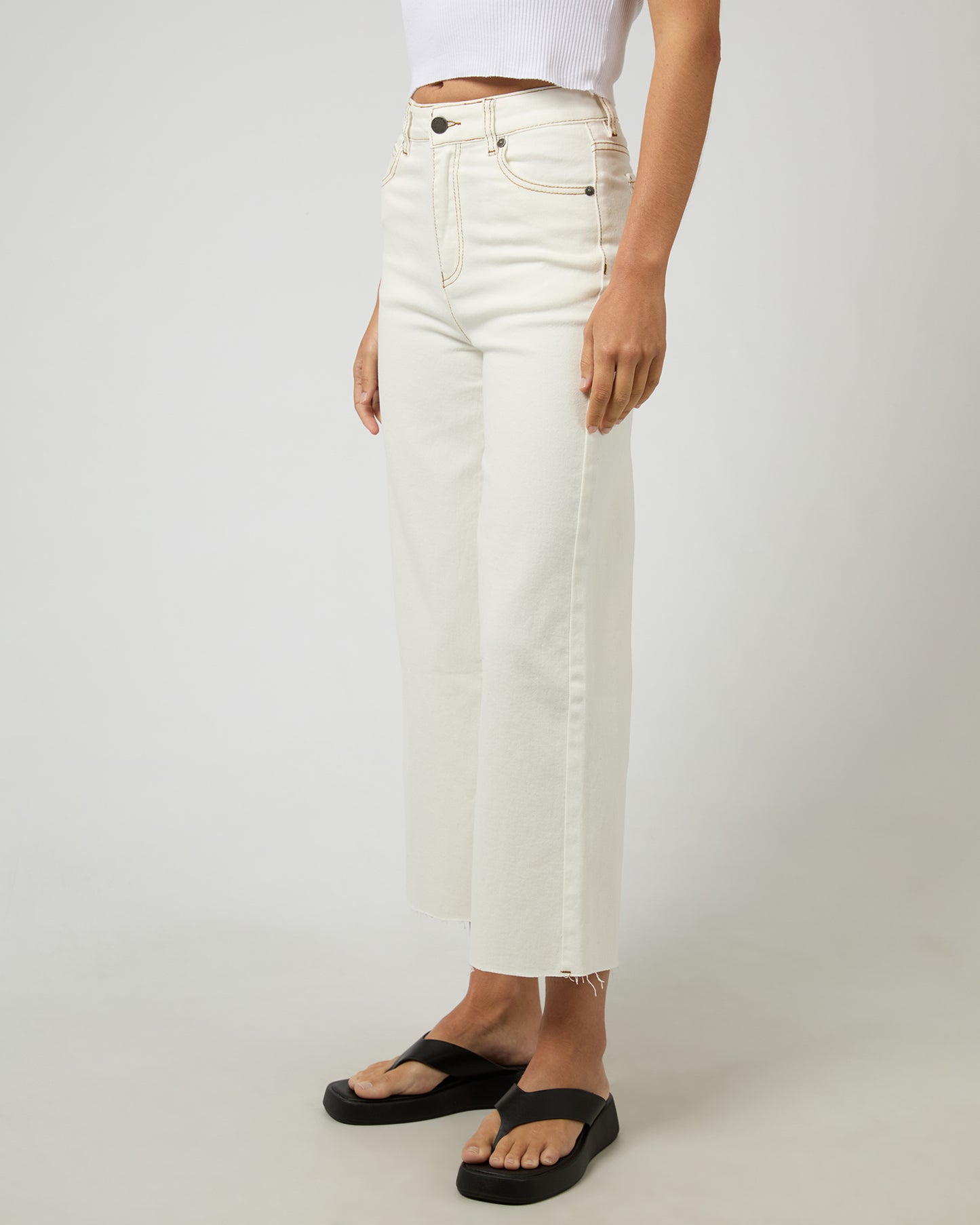 All About Eve Charlie High Rise Wide Leg - Vintage White by Artikle Clothing