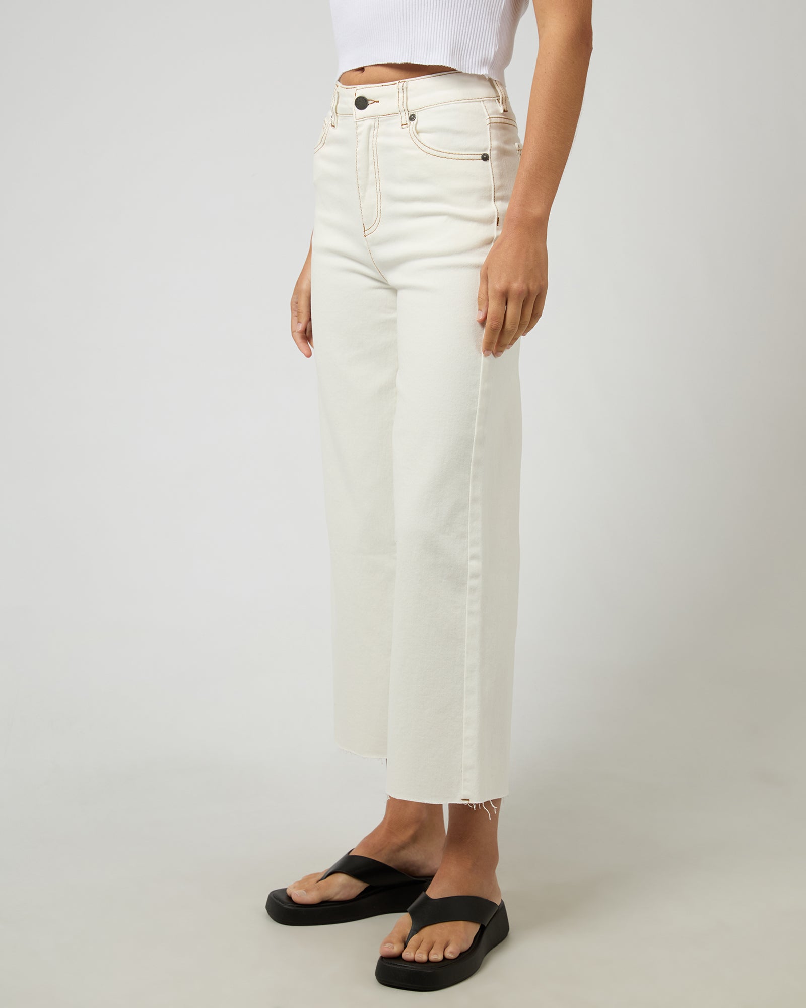 All About Eve Charlie High Rise Wide Leg - Vintage White by Artikle Clothing
