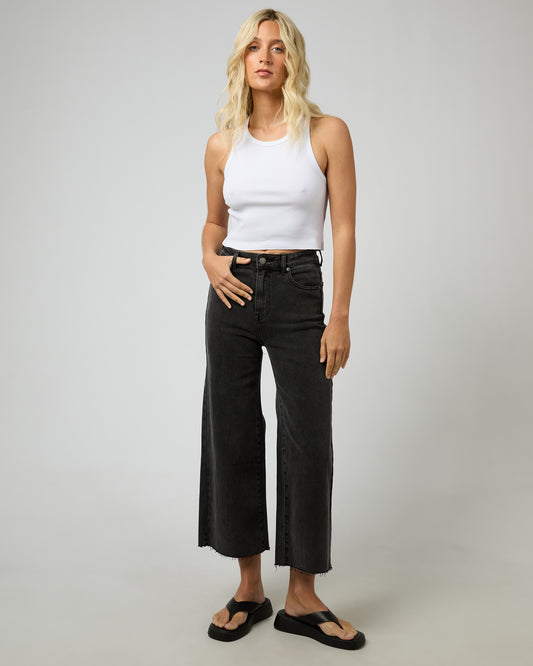 All About Eve Charlie High Rise Wide Leg - Washed Black by Artikle Clothing