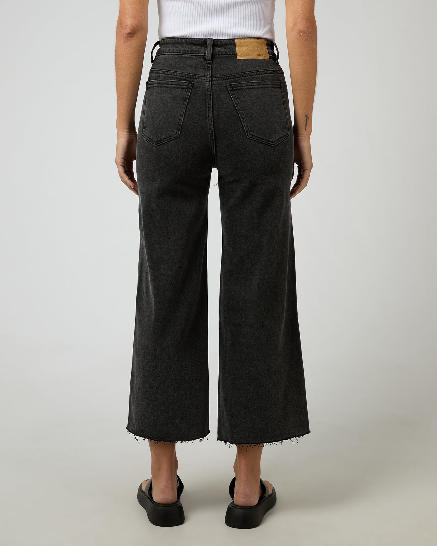All About Eve Charlie High Rise Wide Leg - Washed Black by Artikle Clothing