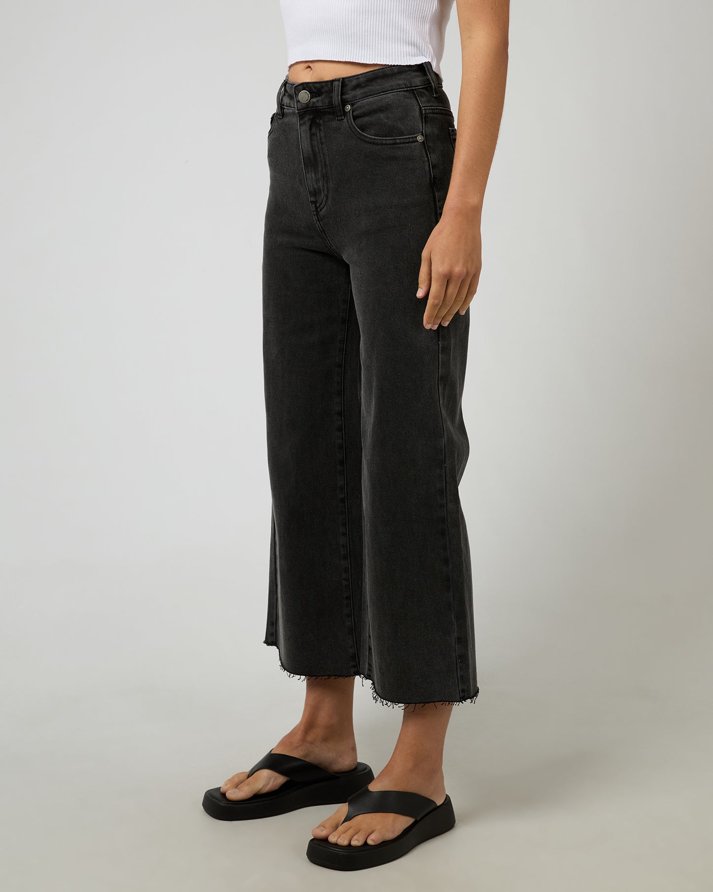 All About Eve Charlie High Rise Wide Leg - Washed Black by Artikle Clothing