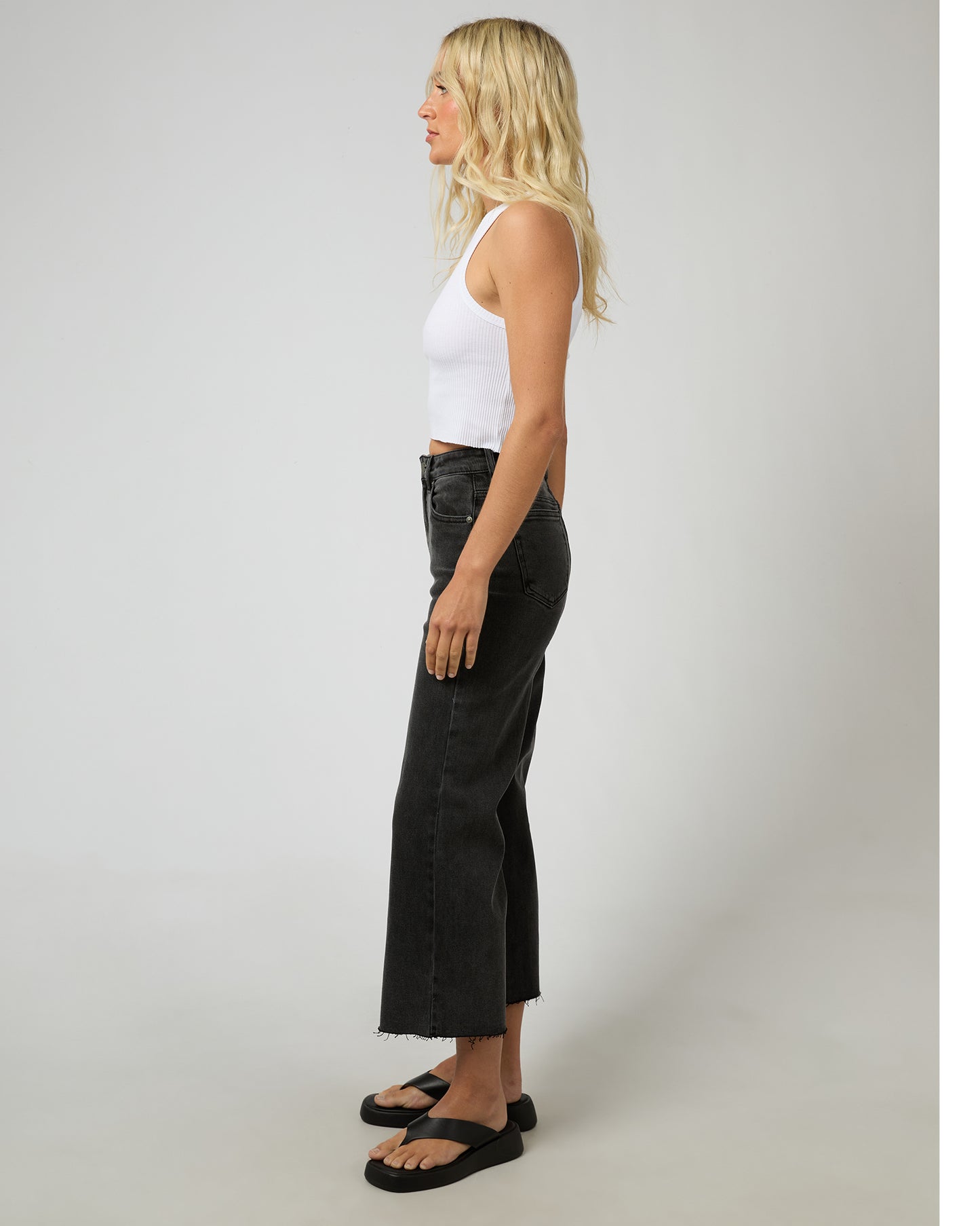 All About Eve Charlie High Rise Wide Leg - Washed Black by Artikle Clothing