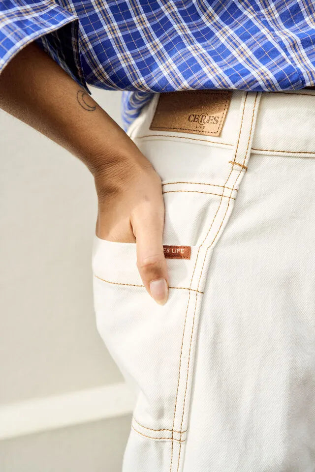 Ceres Life Demi Barrel Jean in Ecru by Artikle Clothing