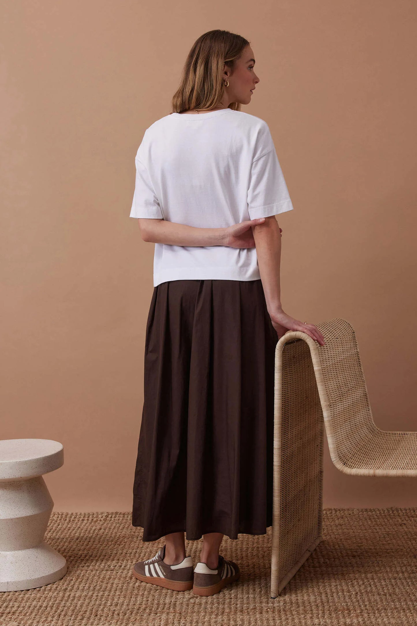 Poplin Maxi Skirt - Chocolate by Artikle Clothing