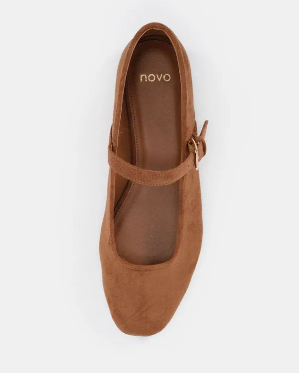 Novo Calmly Ballet Flat - Espresso Suede by Artikle Clothing