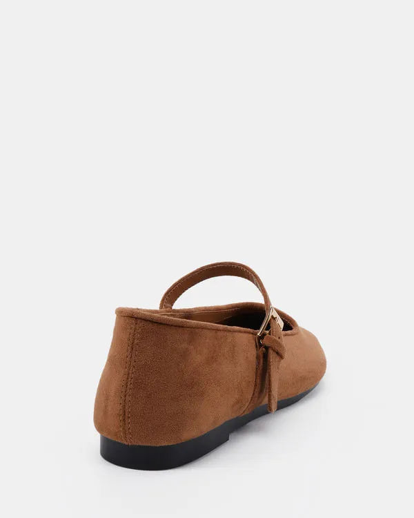 Novo Calmly Ballet Flat - Espresso Suede by Artikle Clothing