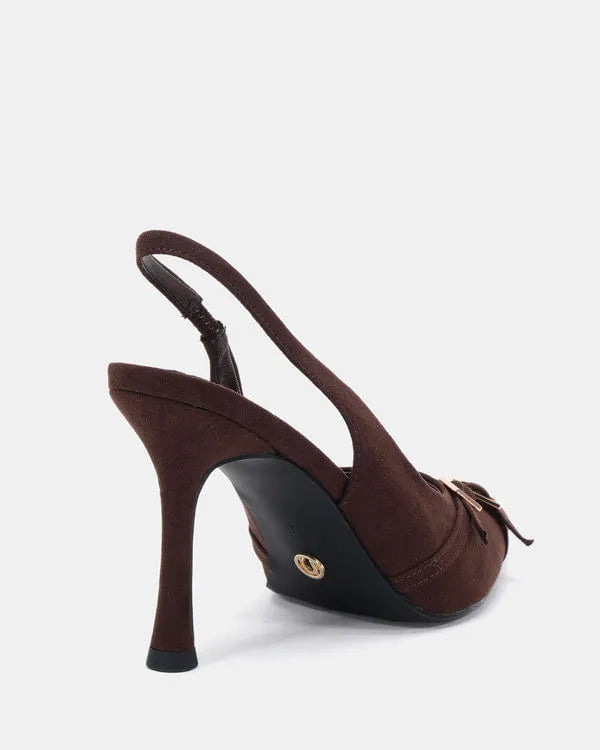 Novo Iggi Court Heel - Espresso Suede by Artikle Clothing