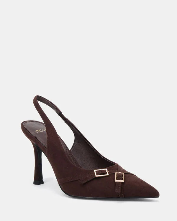 Novo Iggi Court Heel - Espresso Suede by Artikle Clothing