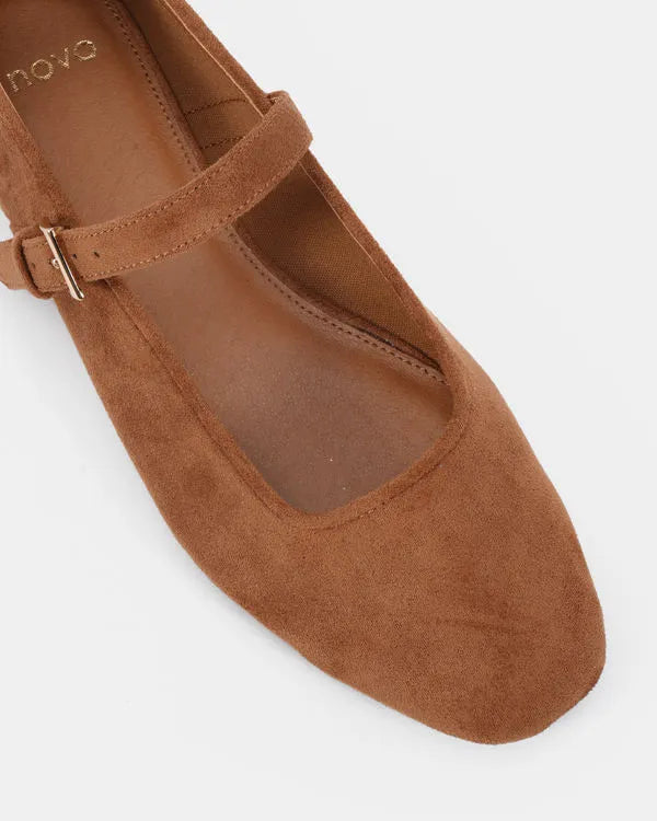 Novo Calmly Ballet Flat - Espresso Suede by Artikle Clothing