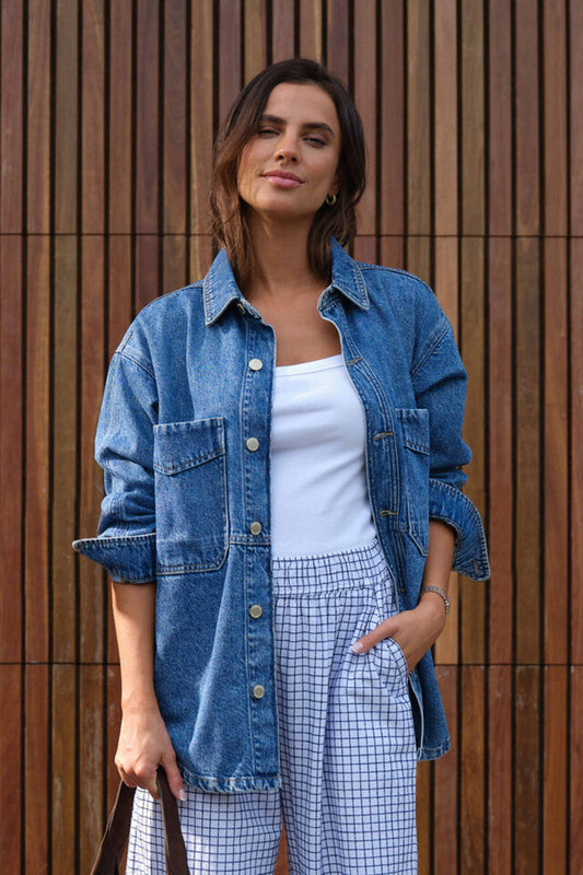 Bobbi Side Pocket Denim Jacket - Ceres Life by Artikle Clothing