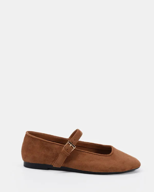 Novo Calmly Ballet Flat - Espresso Suede by Artikle Clothing