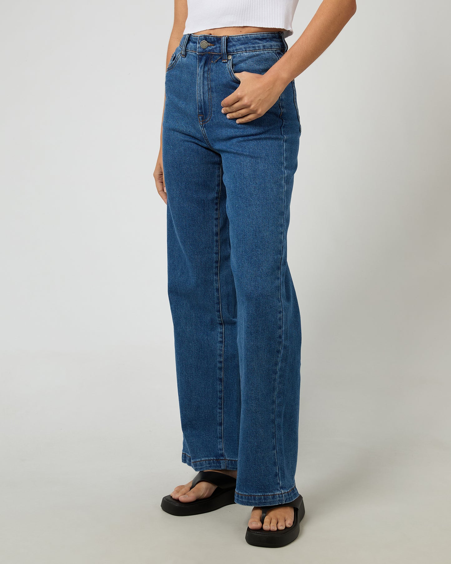 All About Eve Jacqui Wide Leg Washed - Heritage Blue by Artikle Clothing
