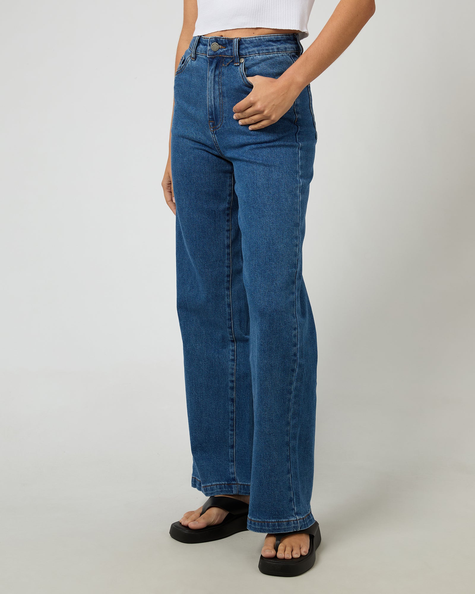 All About Eve Jacqui Wide Leg Washed - Heritage Blue by Artikle Clothing