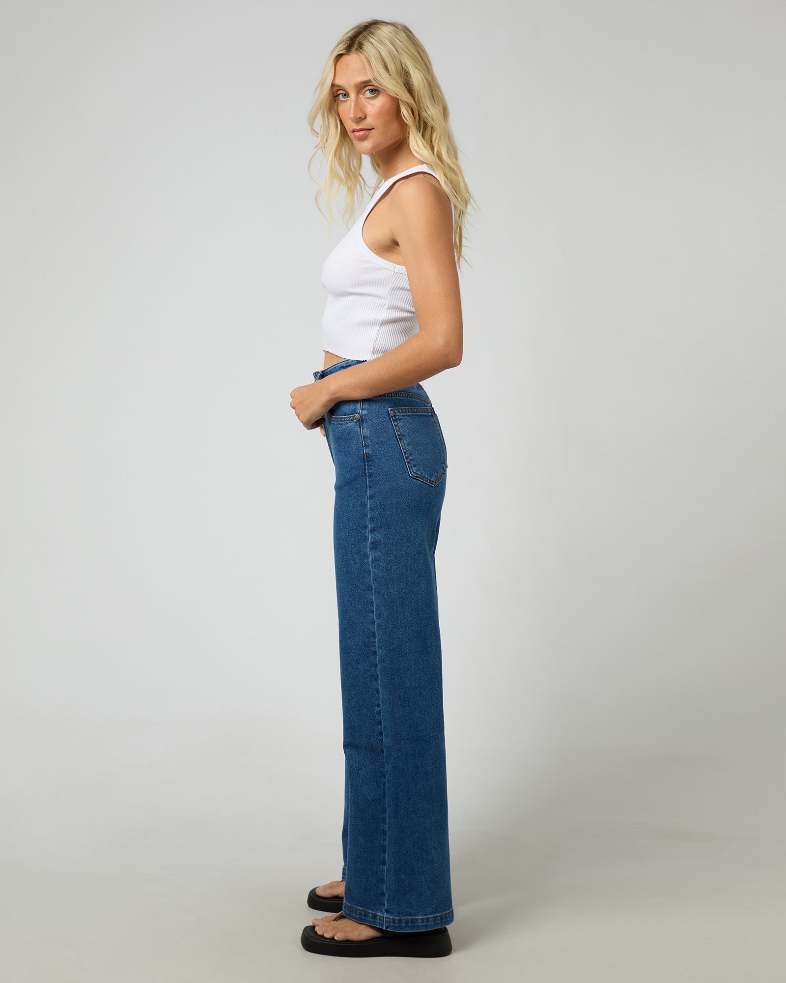 All About Eve Jacqui Wide Leg Washed - Heritage Blue by Artikle Clothing