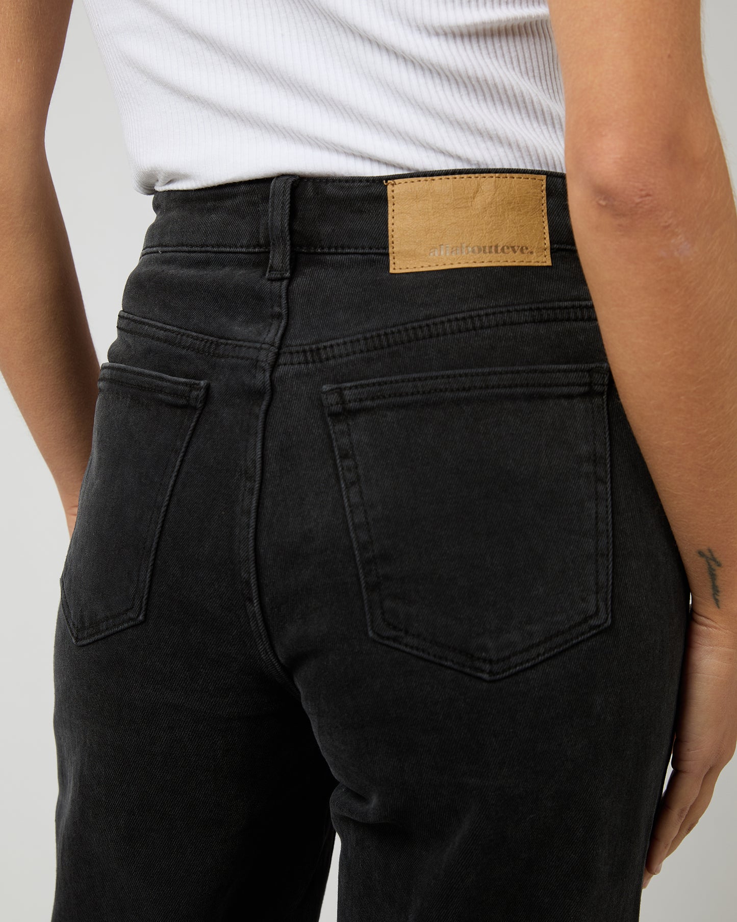 All About Eve Jacqui Wide Leg Washed - Black by Artikle Clothing