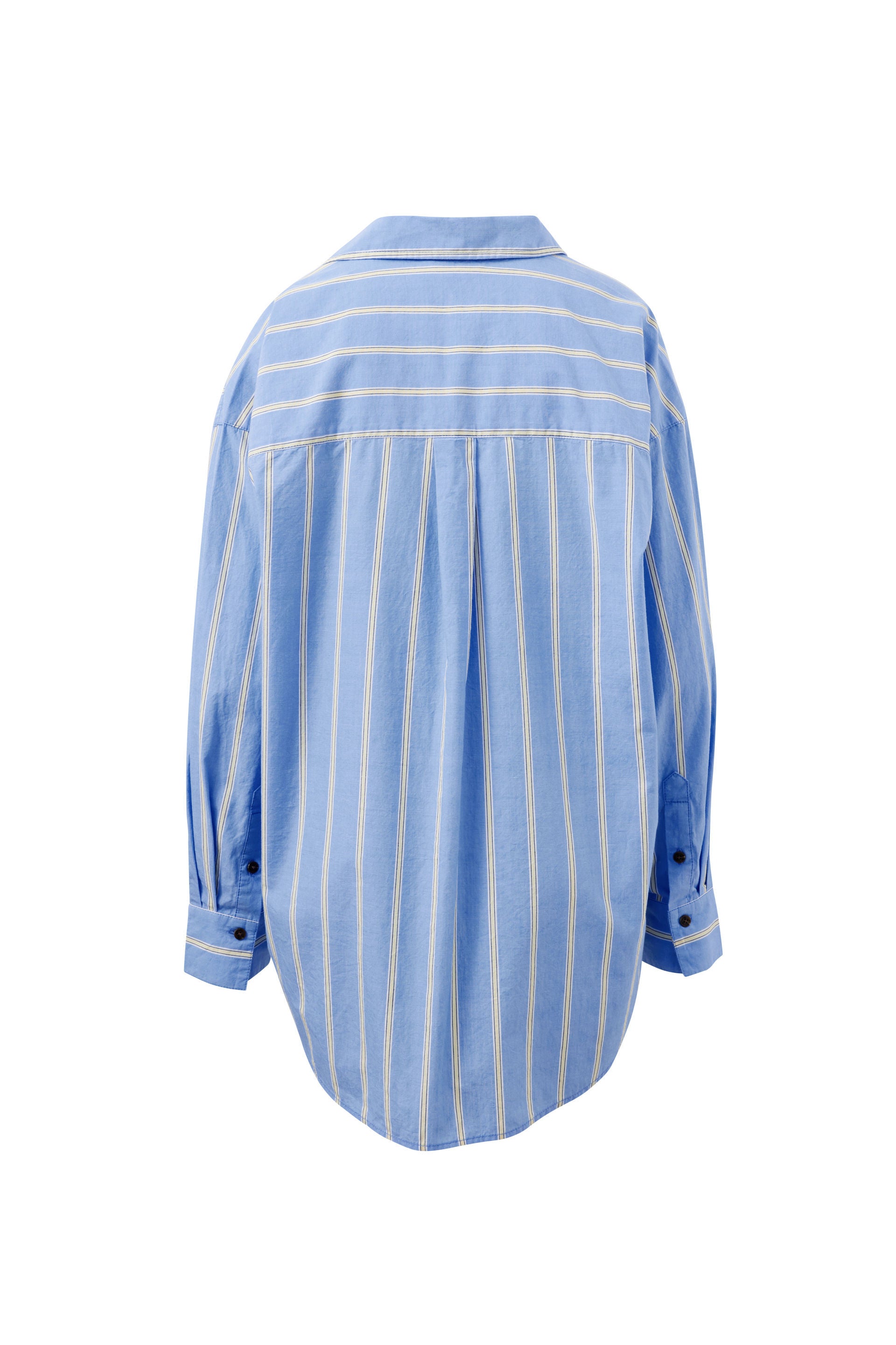 Ceres Life Peta Oversized Shirt - Bay Blue with Butter Stripe by Artikle Clothing