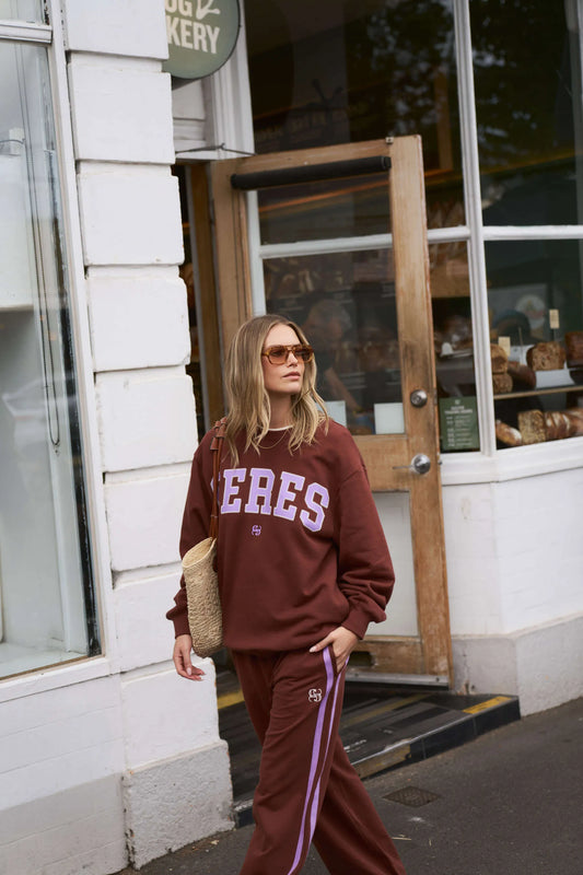 Ceres Life Isla Oversized Slouchy Crew - Burnt Toffee by Artikle Clothing