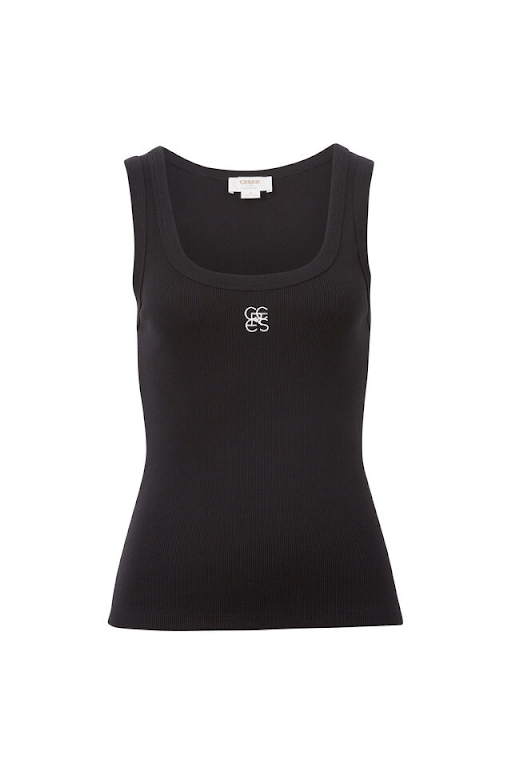 Ceres Life Zoe Contour Rib Scoop Tank - Black by Artikle Clothing